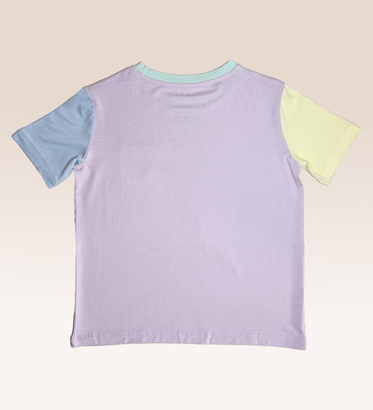 Colourblock Bamboo Pocket Tee (Purple)