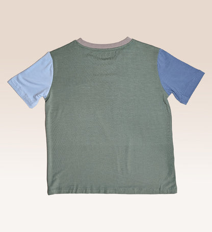 Colourblock Bamboo Pocket Tee (Army Green)