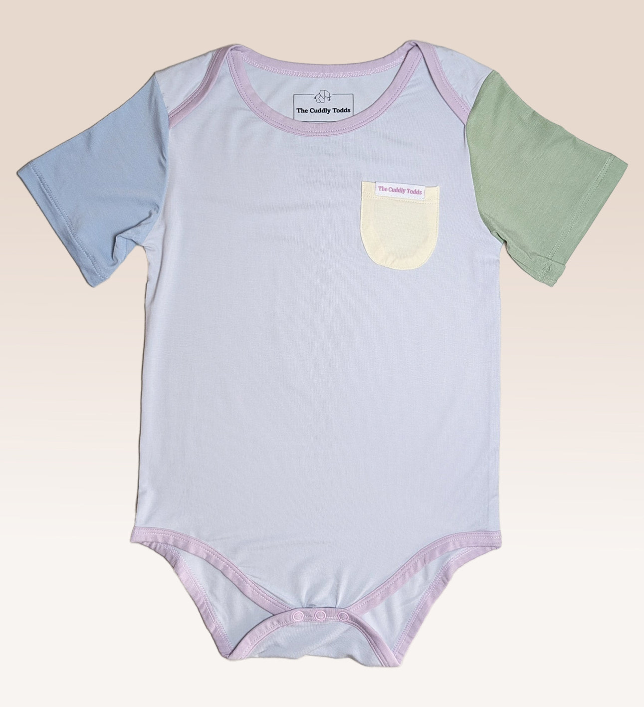 Colourblock Bamboo Onesie (Grey)