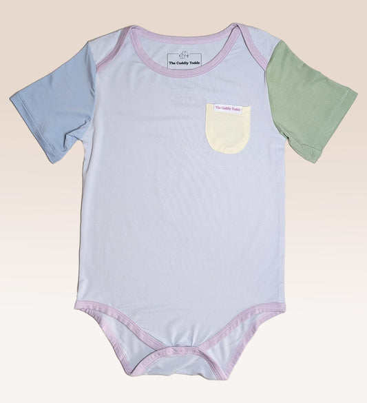 Colourblock Bamboo Onesie (Grey)