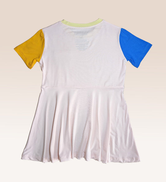 Colourblock Bamboo Twirl Dress (Pink)