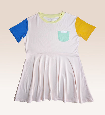 Colourblock Bamboo Twirl Dress (Pink)
