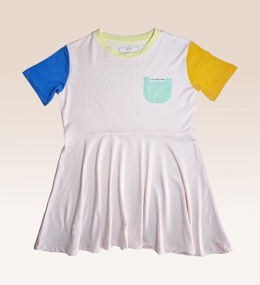 Colourblock Bamboo Twirl Dress (Pink)
