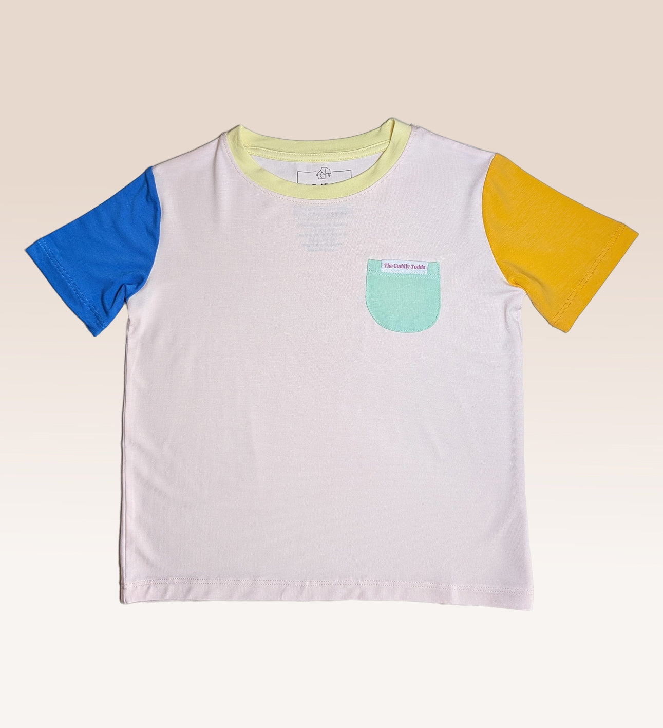 Colourblock Bamboo Pocket Tee (Pink)