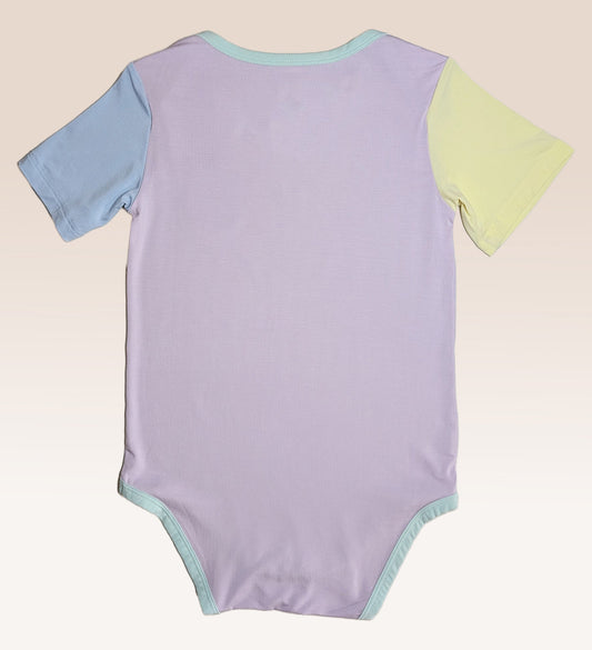 Colourblock Bamboo Onesie (Purple)