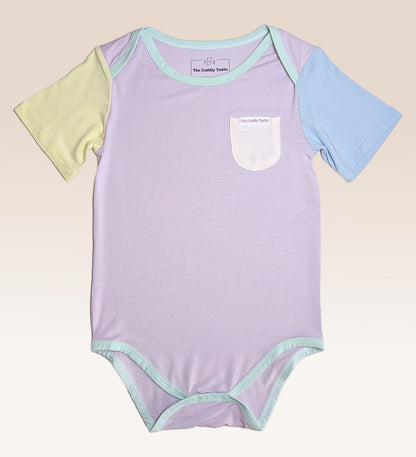 Colourblock Bamboo Onesie (Purple)