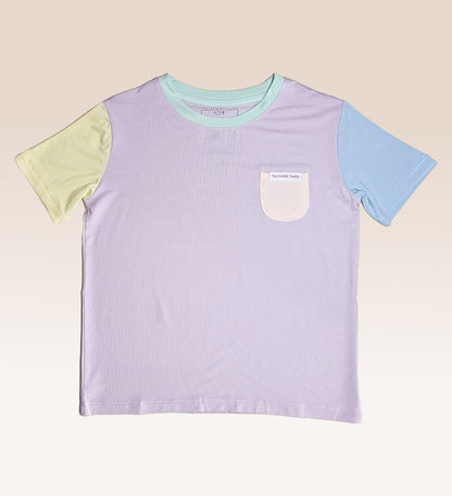 Colourblock Bamboo Pocket Tee (Purple)