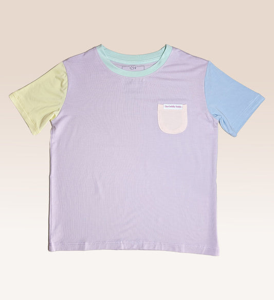 Colourblock Bamboo Pocket Tee (Purple)