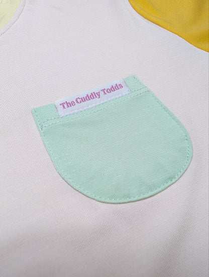 Colourblock Bamboo Pocket Tee (Pink)