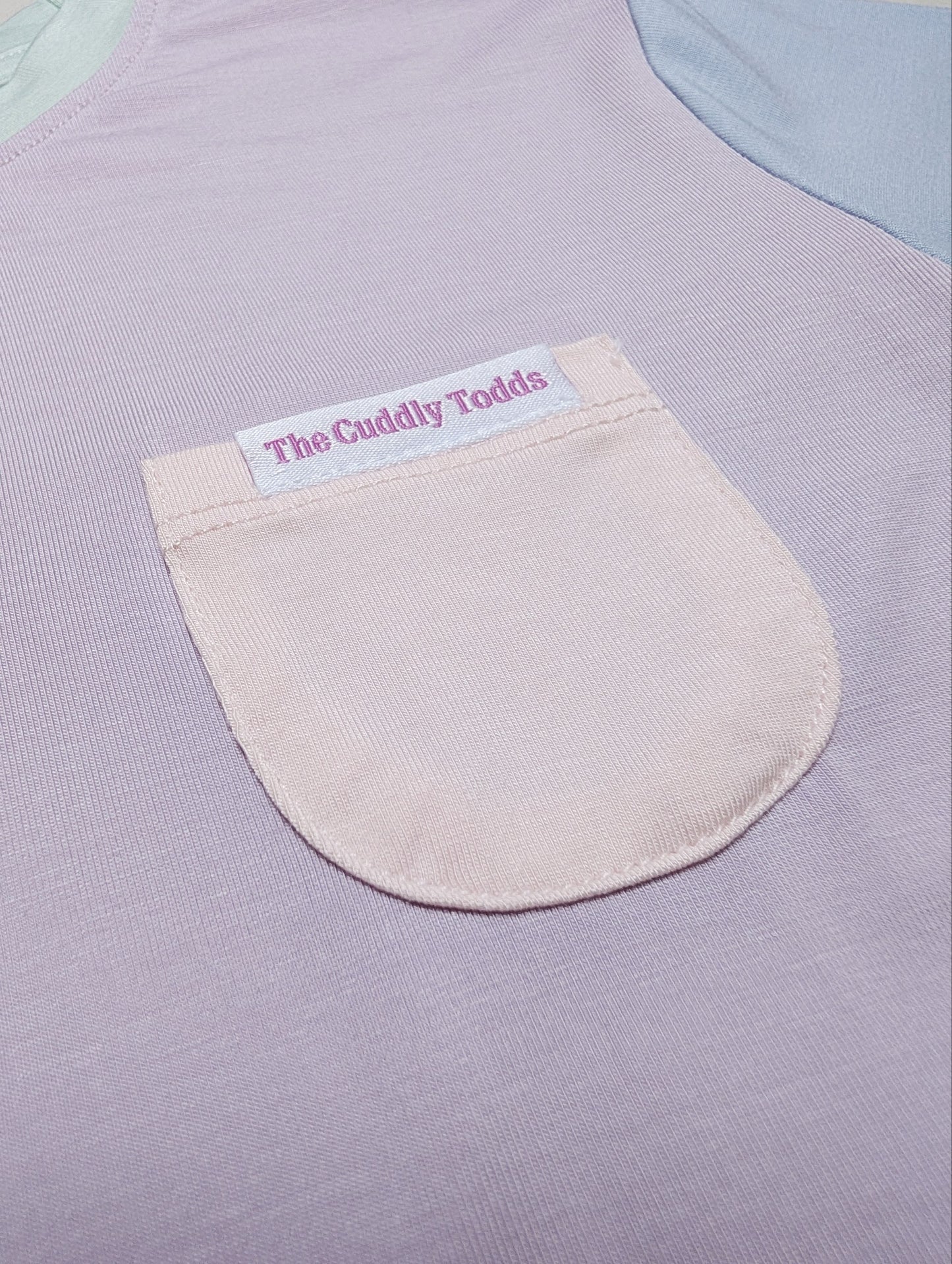 Colourblock Bamboo Pocket Tee (Purple)