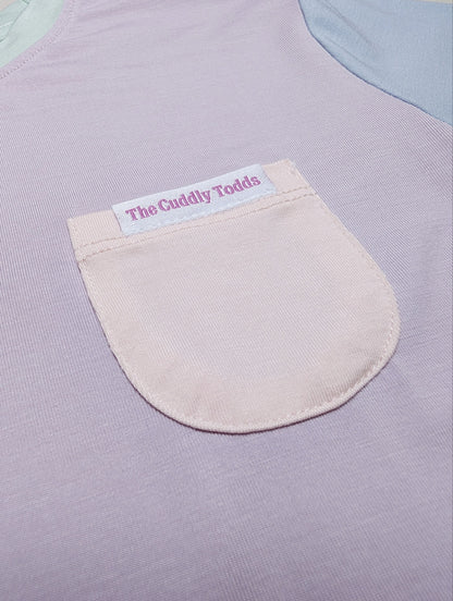 Colourblock Bamboo Pocket Tee (Purple)